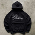 Nine Vicious For Nothing Album Hoodie: Y2K Boxy Black